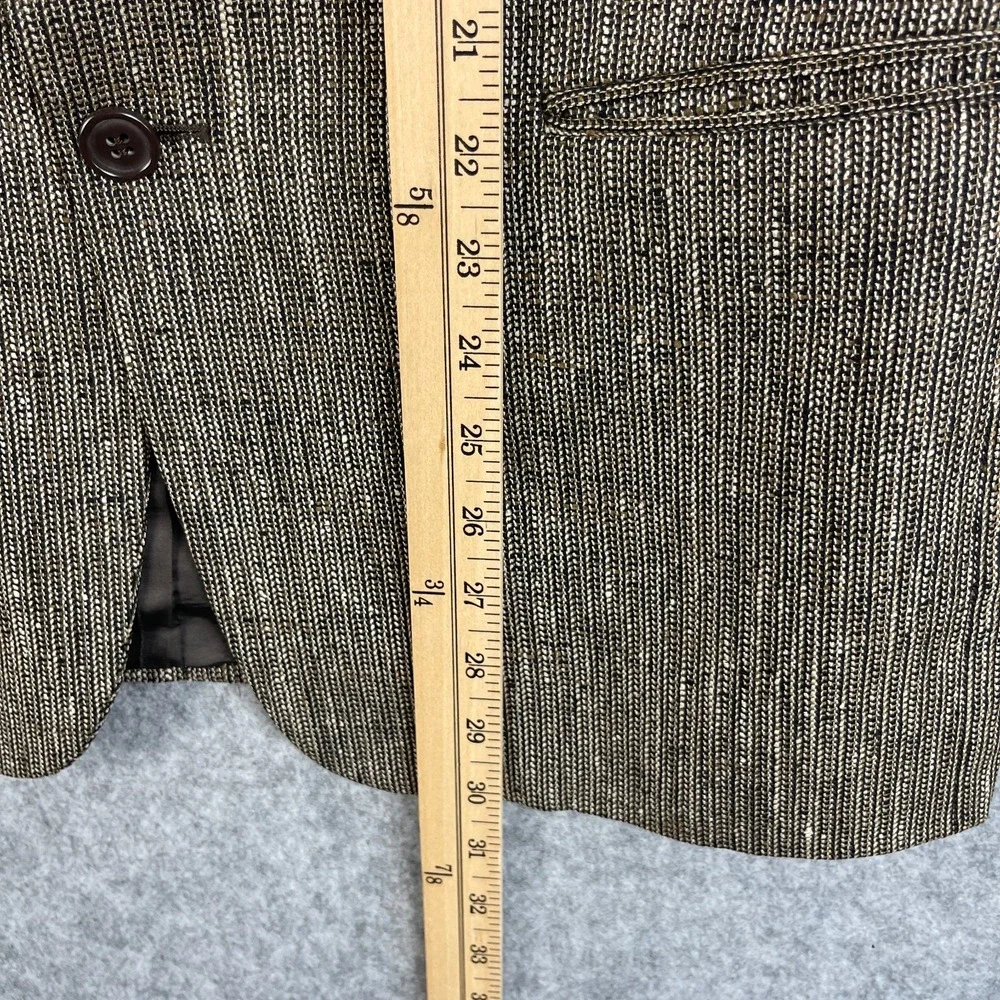 Vintage Emanuel Ungaro Blazer Sport Coat Mens 38R Gray Tan Silk Tweed Italy
